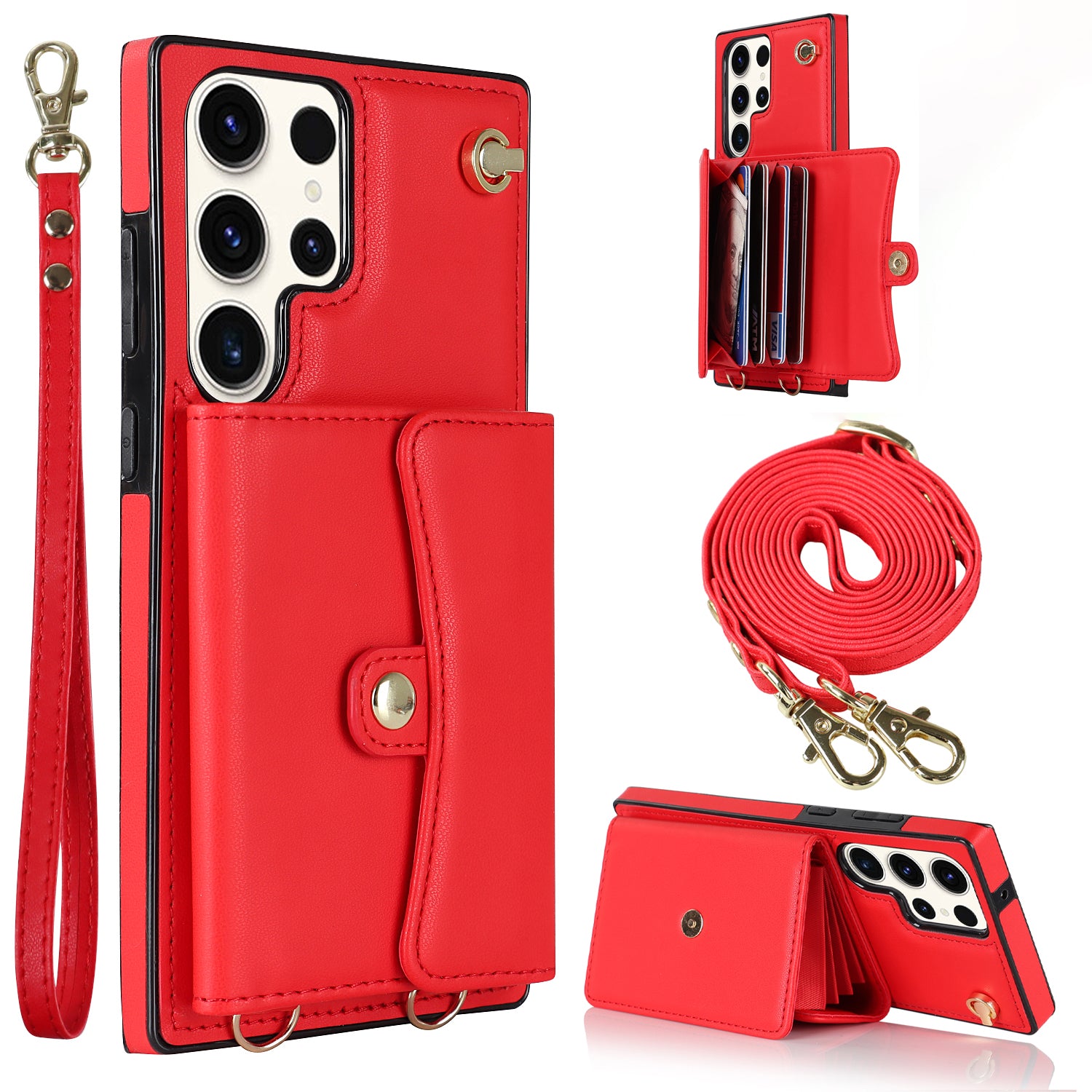 For Samsung Galaxy S23 Ultra RFID Blocking Card Slots Holder Phone Case Accordion Style Kickstand Shockproof Cover For Samsung Galaxy S23 Ultra RFID Blocking Card Slots Holder Phone Case Accordion Style Kickstand Shockproof Cover